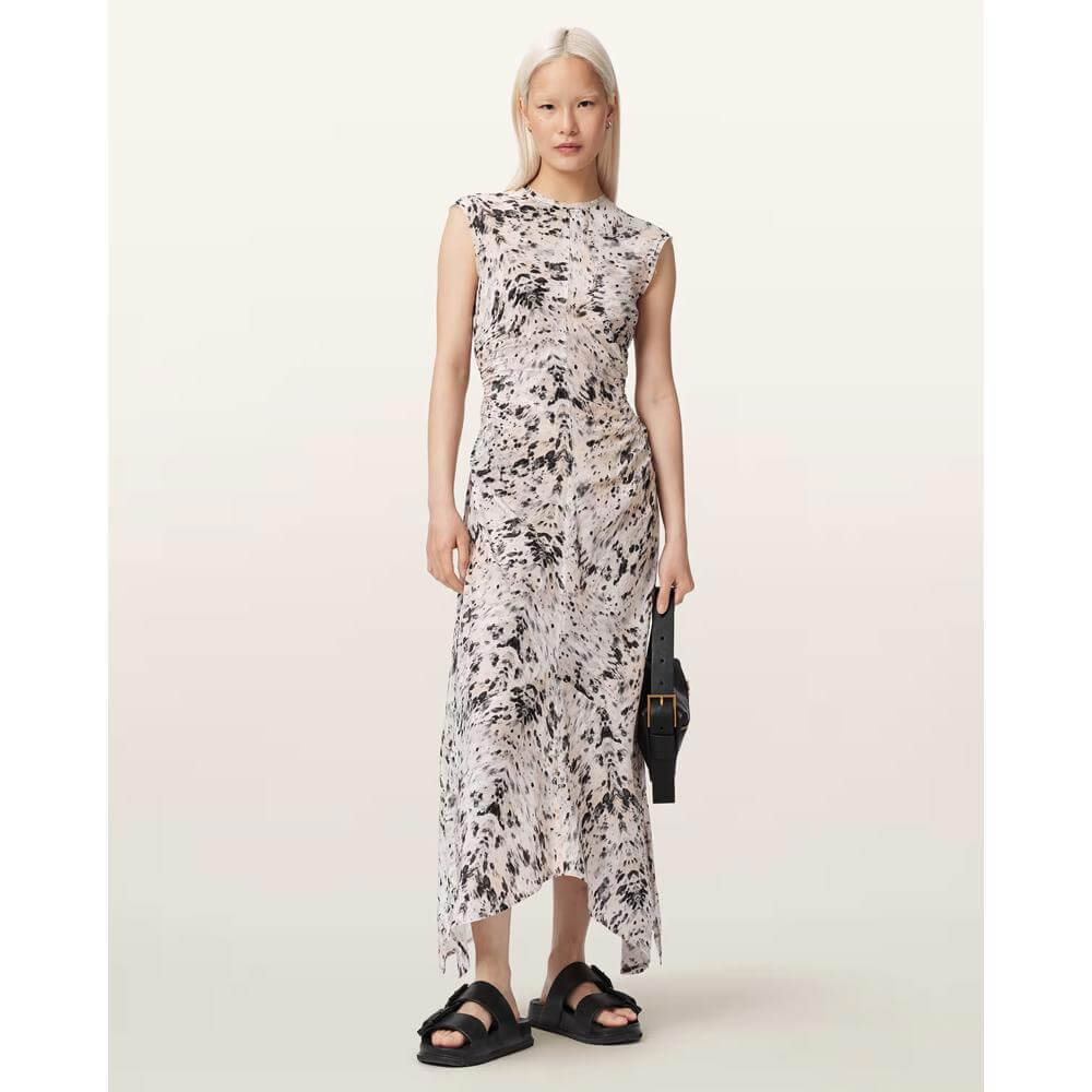 AllSaints Noor Asymmetric Sleeveless Maxi Dress